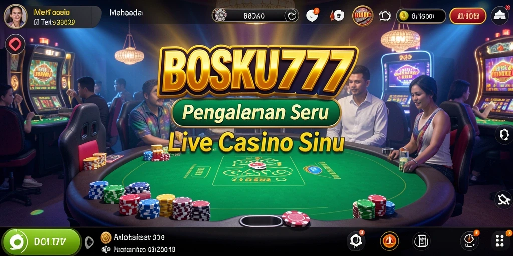 Screenshot gameplay BOSKU777 menunjukkan dealer langsung yang profesional.