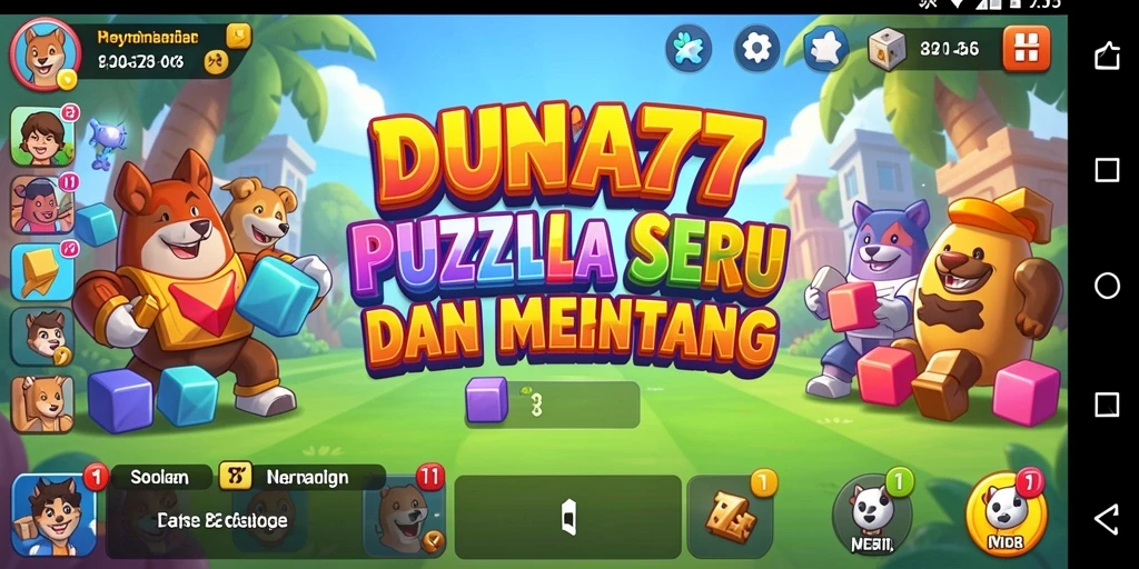 Gameplay seru dan menantang dari DUNIA77 dalam menyusun puzzle.