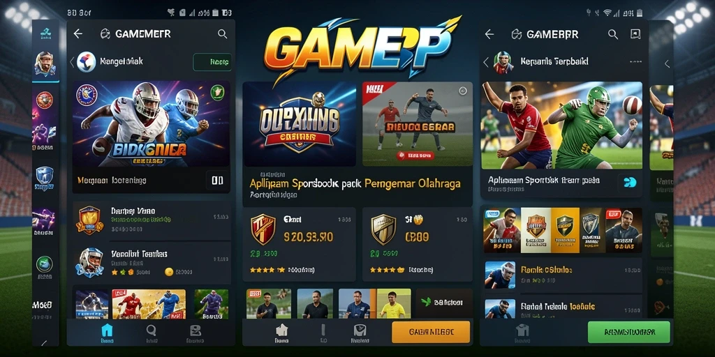 Tampilan screenshot utama GAMERP menampilkan fitur taruhan olahraga