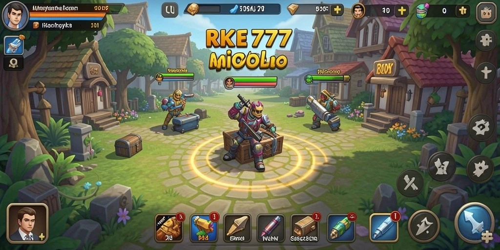Tampilan gameplay RK77 yang menarik dan penuh warna.